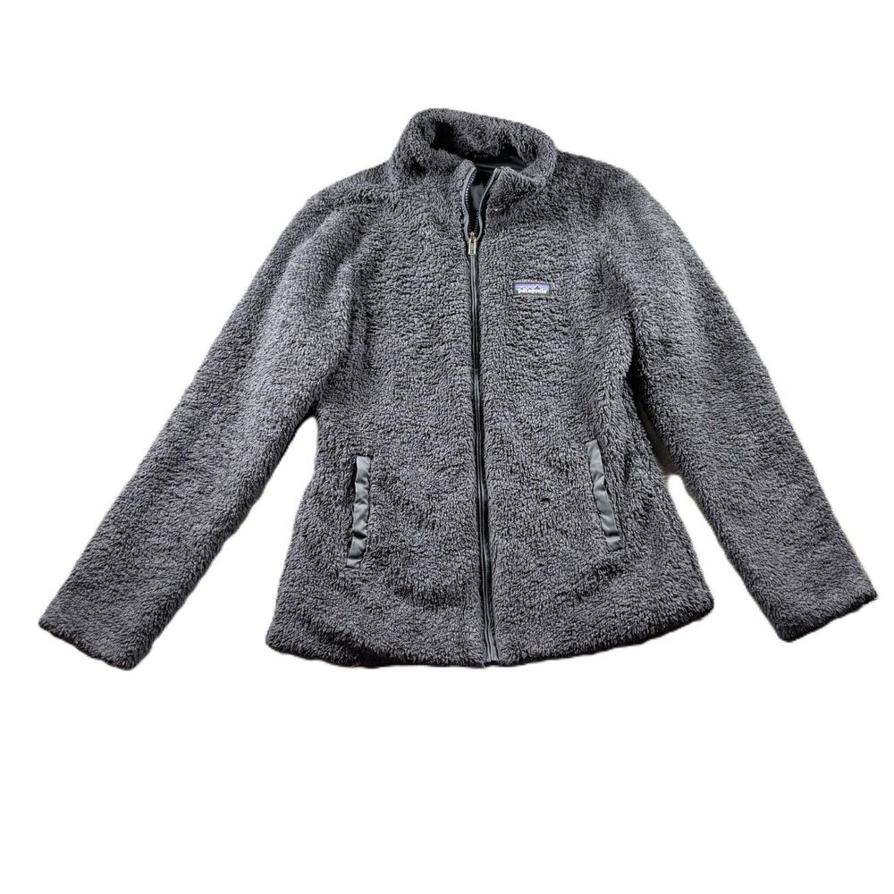 Patagonia Los Gatos Women Outdoor Fleece Jacket Full Zip Coat Dark Gray Medium